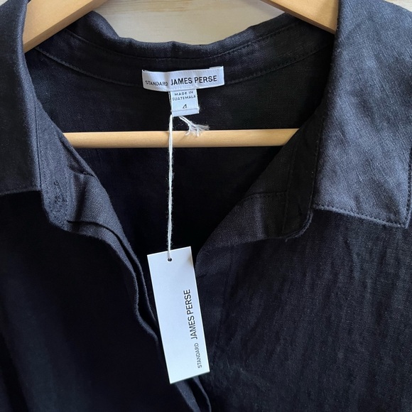 NWT James Perse Black Linen Dress 4 - Picture 2 of 9